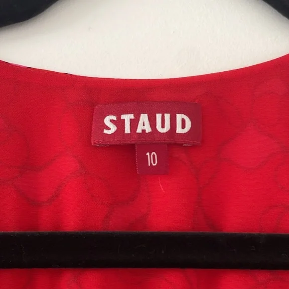 STAUD Mini Milla Heart Print Dress 10 NWOT - Picture 5 of 6